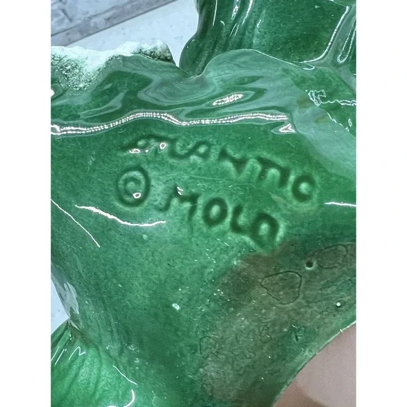 Atlantic Mold Ceramic Christmas Tree 14”NO BASE Evergreen Snow Flocked Vintage